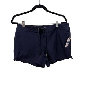 Nautica Deep Sea Navy Blue Swim‎ Board Shorts Women's XL Drawstring Pockets NEW